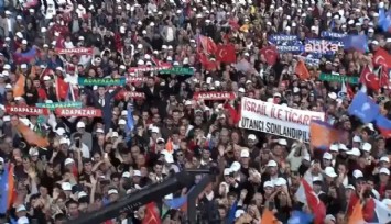 Erdoğan’ın mitinginde açılan pankart apar topar kaldırıldı