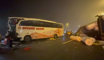 Kuzey Marmara Otoyolu’nda otobüs ile tır çarpıştı: 19 yaralı