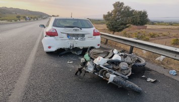 Motosiklet sürücüsünün feci ölümü