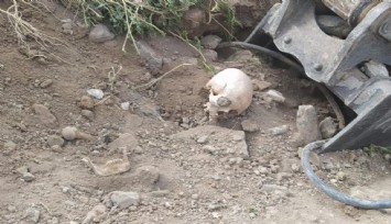 Korkunç görüntüler: Yol çalışması sırasında belediye ekipleri insan kafatası ve kemikleri buldu