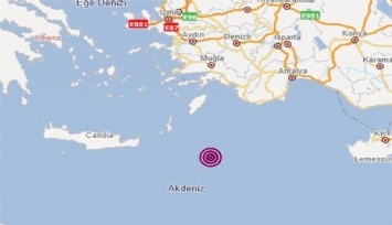 Akdeniz'de korkutan deprem