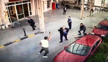 Hastane önündeki dehşet anları kameralara yansıdı