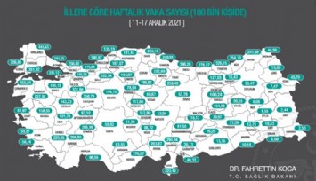 Sağlık Bakanı Koca haftalık vaka haritasını açıkladı: İşte Ege illerindeki son durum