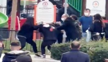 Genç kızların tekme ve tokatlı kavgası