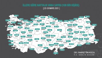 Bakan Koca illere göre haftalık vaka sayılarını açıkladı: İzmir’de 100 bin kişide görülen COVİD-19 sayısı 47,74 oldu
