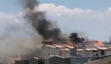 6 katlı binanın çatısında çıkan yangın korkuttu