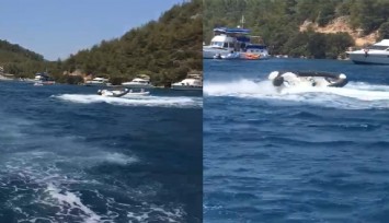 Facianın eşiğinden dönüldü: Kaptanı denize düşen şişme bot tehlike saçtı
