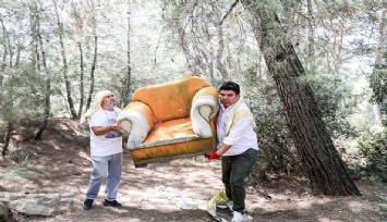 Buca’da ormanlık alandan çıkan çöp ve atıklar “bu kadar da olmaz” dedirtti  