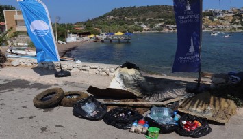 Karaburun’daki kıyı temizliği şaşırttı: Araba lastiği de çıktı içecek kutusu da