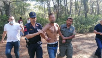 Ormanı yakarken suçüstü yakalandı
