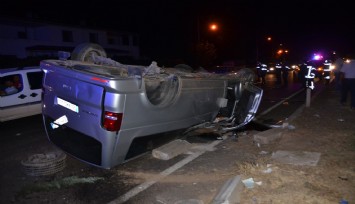 Minibüs takla attı, 5 yaralı