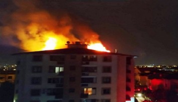 Çatıyı saran alevler apartman sakinlerine koru dolu anlar yaşattı  