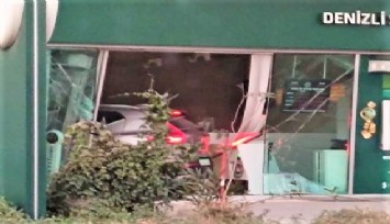 Kontrolden çıkıp bankaya dalan lüks araç ekipleri alarma geçirdi