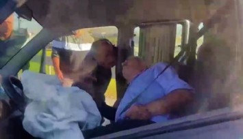Araçta sıkışan sürücü için ölüm kalım savaşı