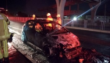 İzmir'de otomobil alev aldı, sürücü canını zor kurtardı
