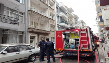 İzmir’de 4 katlı binada yangın paniği  