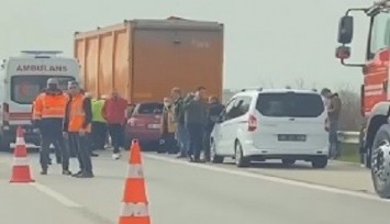 Emniyet şeridindeki tıra ok gibi saplandı