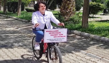 Bisikletli muhtar adayı
