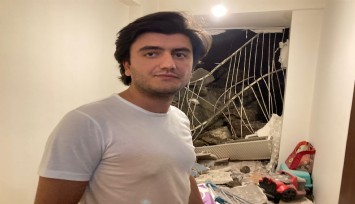  İzmir’de faciadan dönüldü: Kaya parçası evin içine düştü