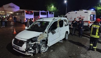 Benzin istasyonu girişine çarpıp takla attı: 1 yaralı