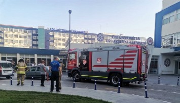Ege Üniversitesi Tıp Fakültesi Hastanesinde yangın paniği  