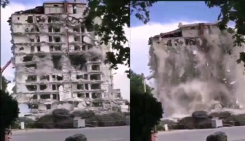 İzmir’de deprem korkusunu tekrar yaşatan yıkım: Büyük bir gürültüyle çöktü