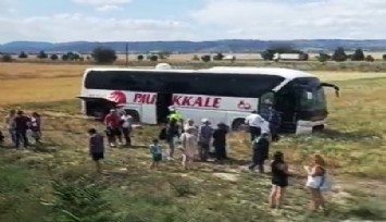 Denizli’de yolcu otobüsü tarlaya uçtu, çok sayıda yolcu yaralandı