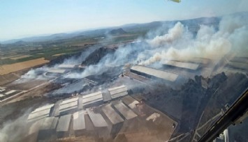 Bergama’daki yangın süt işletme tesisine sıçradı, ekipler alarmda