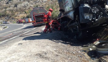 Kaza sonrası yanan tırın şoförü hayatını kaybetti