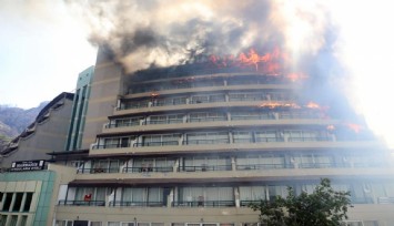 Marmaris’teki yangında uygulama oteli de büyük zarar gördü