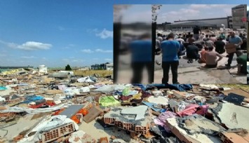 Arsa sahibi 12 yıllık mescidi yıktı, vatandaşlar enkazın önünde namaz kıldı  