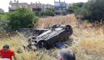 İzmir'de takla atan araçtaki 4 genç ölümden döndü  