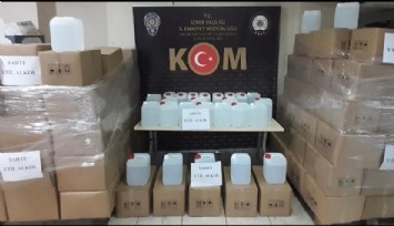 Dezenfektan görünümünde satışa sunulan 8 ton sahte etil alkol ele geçirildi