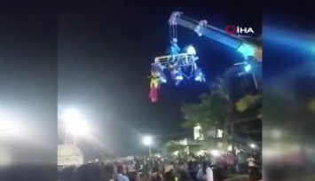 Hindistan'da festival alanındaki vinç devrildi