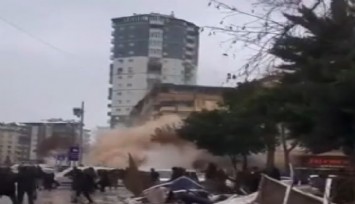 Gaziantep'te dehşet anları: Bina saniyeler içerisinde enkaza dönüştü