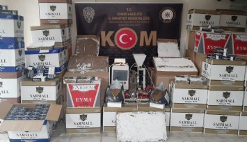İzmir'de kaçak sigara imalathanesine büyük baskın