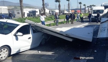 İzmir'de şaşırtan kaza: Üzerine duvar devrilen araç sürücüsü yaralandı  