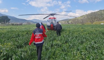 Yem makinesine düşen işçiyi helikopterle kurtarma operasyonu: Çabalar can kaybını önleyemedi