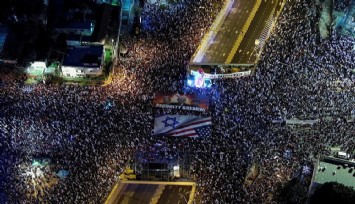 Erteleme kararı protestoları durdurmadı: On binlerce İsrailli sokakta