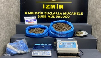İzmir polisinden zehir tacirlerine baskın: 13 kilo uyuşturucu ele geçirildi