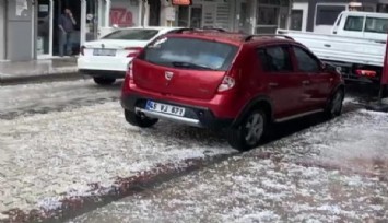 İzmir Menemen'de dolu yağışı etkili oldu