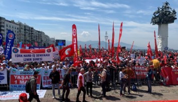 İzmir'de İşçiler 1 Mayısı kutluyor
