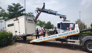 Karşıyaka’da karavan işgaline müdahale