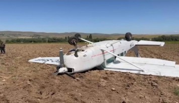 Aksaray'da eğitim uçağı düştü, pilotlar sağ kurtuldu