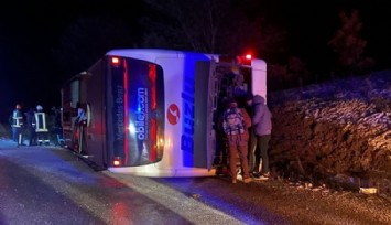 Kütahya’da yolcu otobüsü devrildi: 18 yaralı