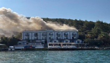 Bodrum'da bir otelde yangın paniği: 2 kişi mahsur kaldı