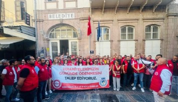 İşçilerinin ikramiye eylemine Büyükşehir engeli