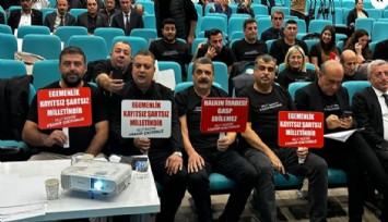 Konak Belediye Meclisi'nde Kayyım protestosu:  Halkın iradesi gasp edilemez