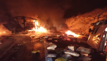 Balıkesir'de kaza sonrası yangın paniği