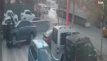 Silahlı şüphelilerin tamirci dükkanını kurşunladığı anlar kamerada
